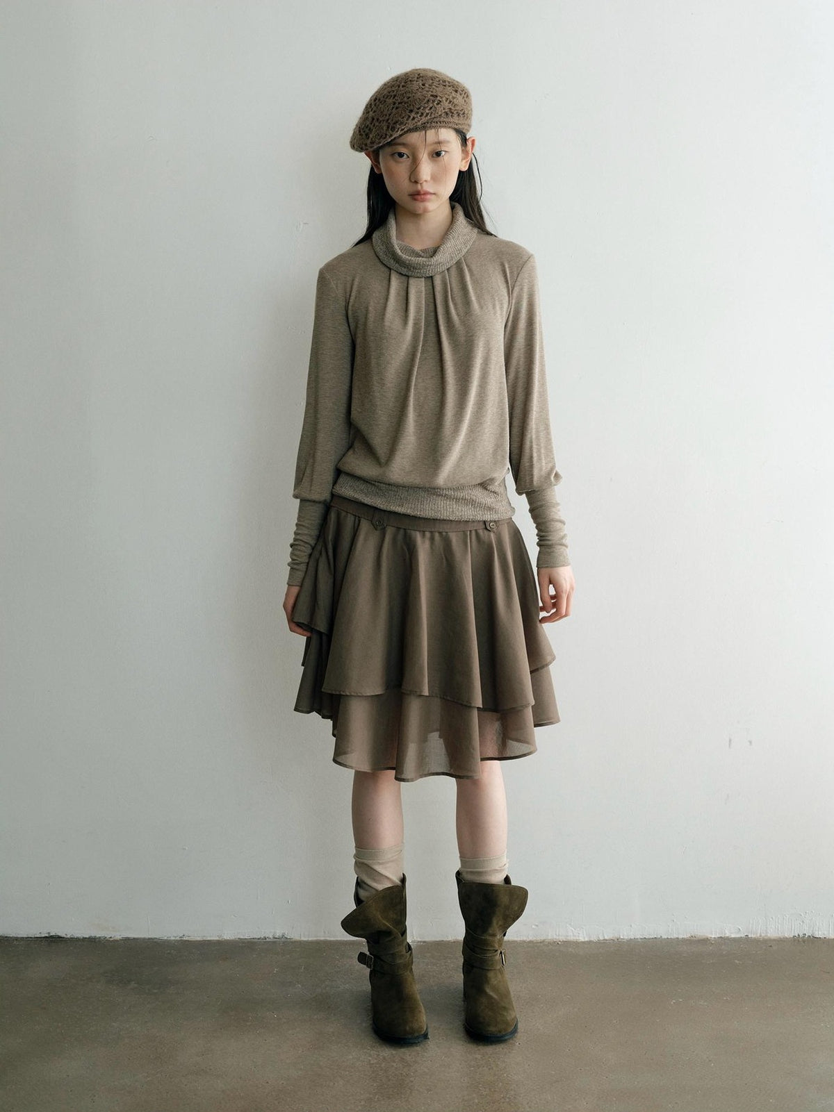 Dorydory Loose Fit Faux Layered Long Sleeve Women&