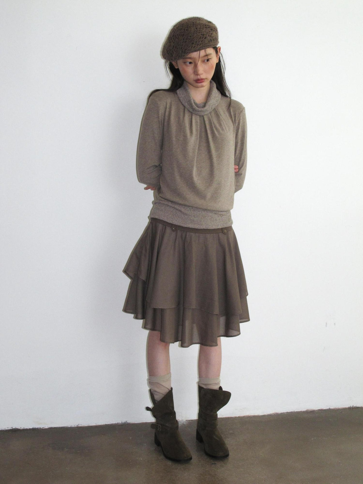 Dorydory Loose Fit Faux Layered Long Sleeve Women&