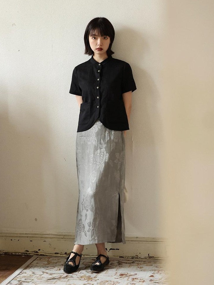 Dorydory Mandarin Collar Chinese Style French Women&