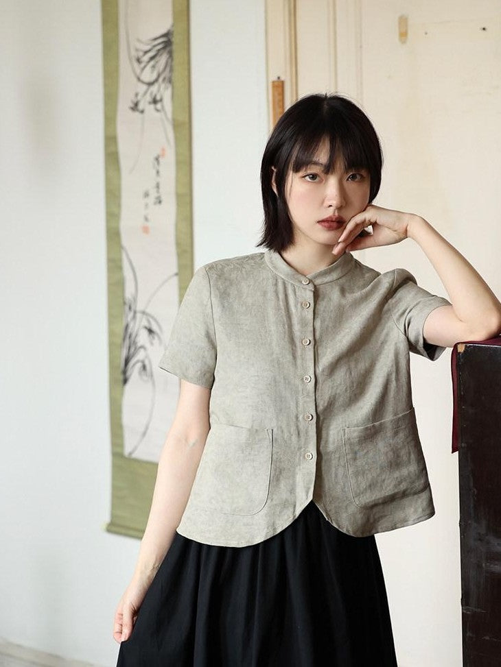 Dorydory Mandarin Collar Chinese Style French Women&