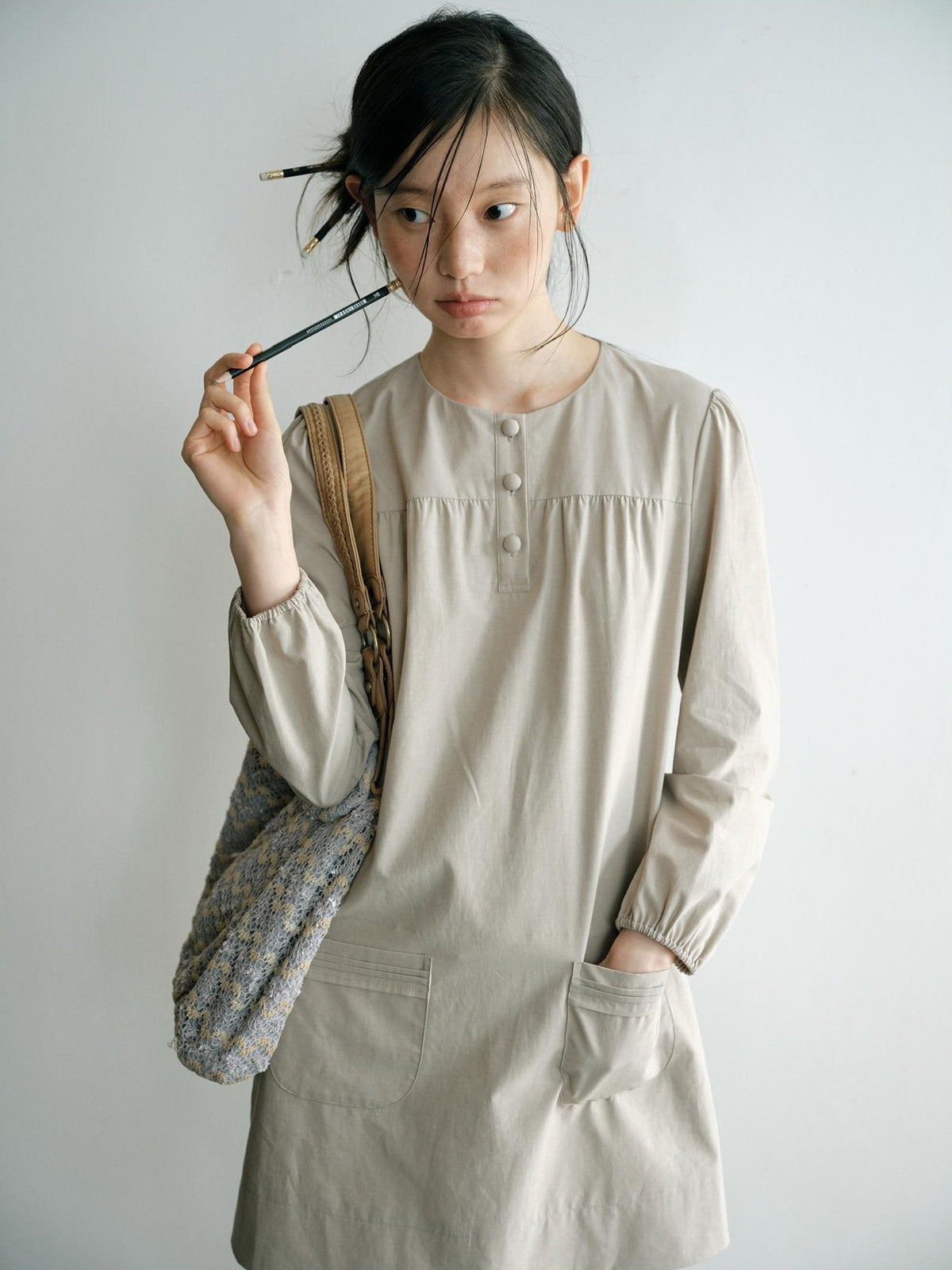 Dorydory Minimalist H Line Long Sleeve Lyocell Cotton Women&