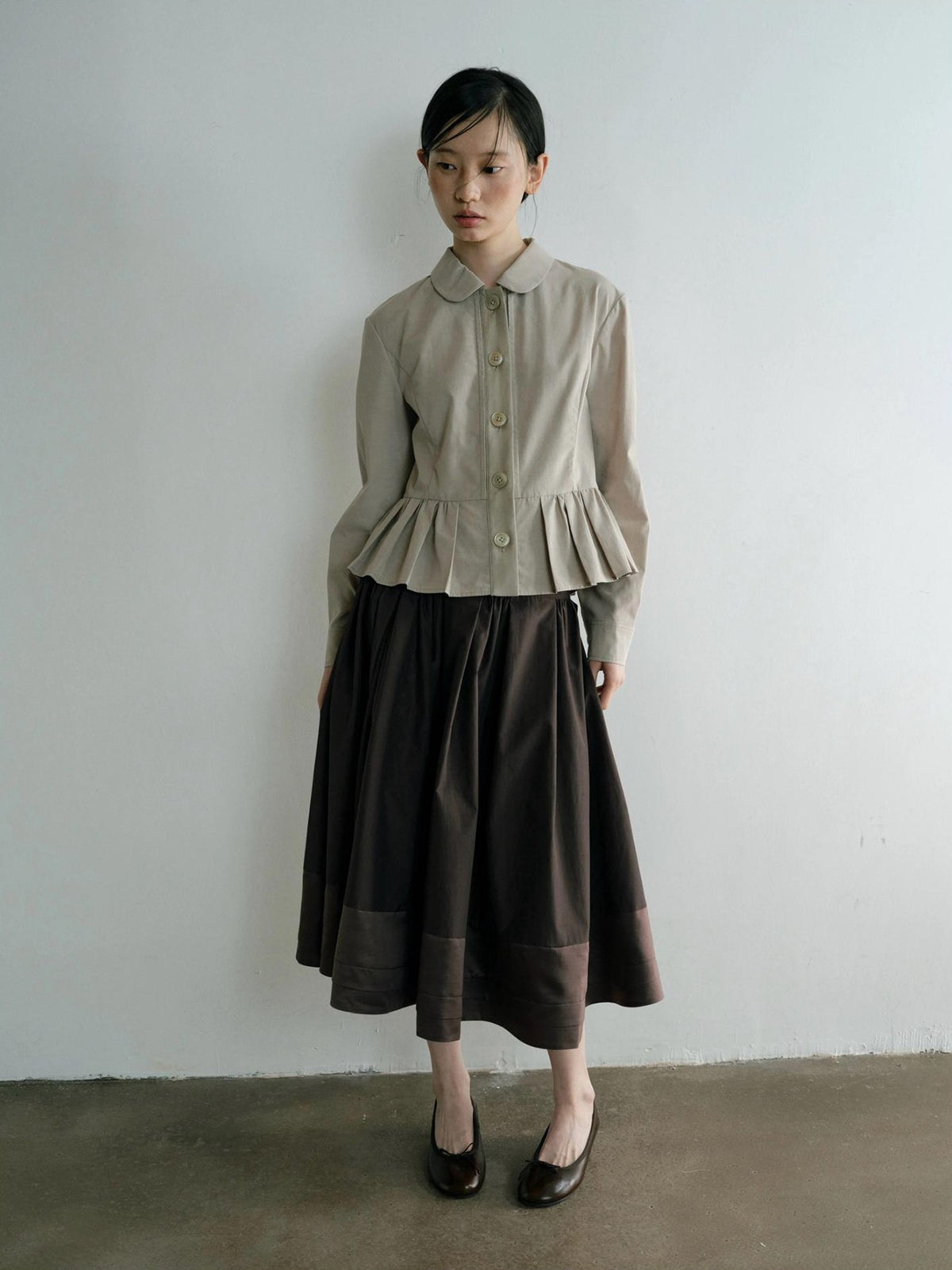 Dorydory Minimalist Lapel Cinched Waist Color Block Women&