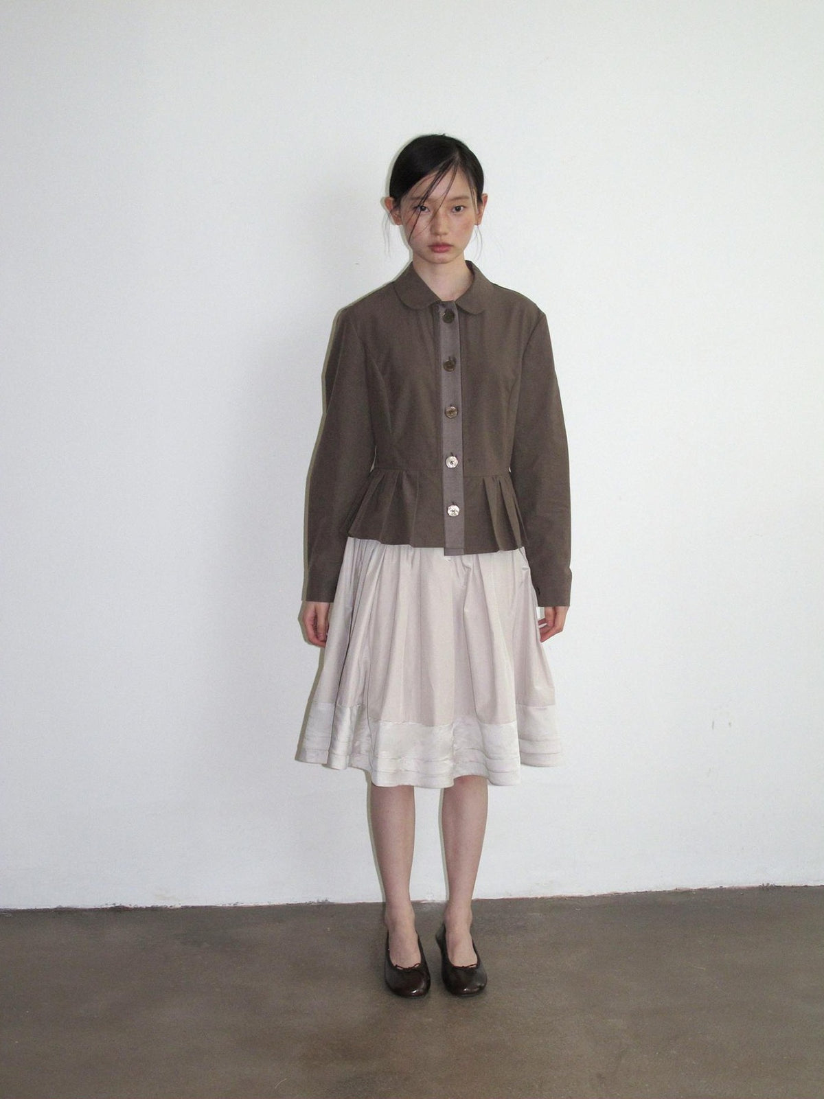Dorydory Minimalist Lapel Cinched Waist Color Block Women&
