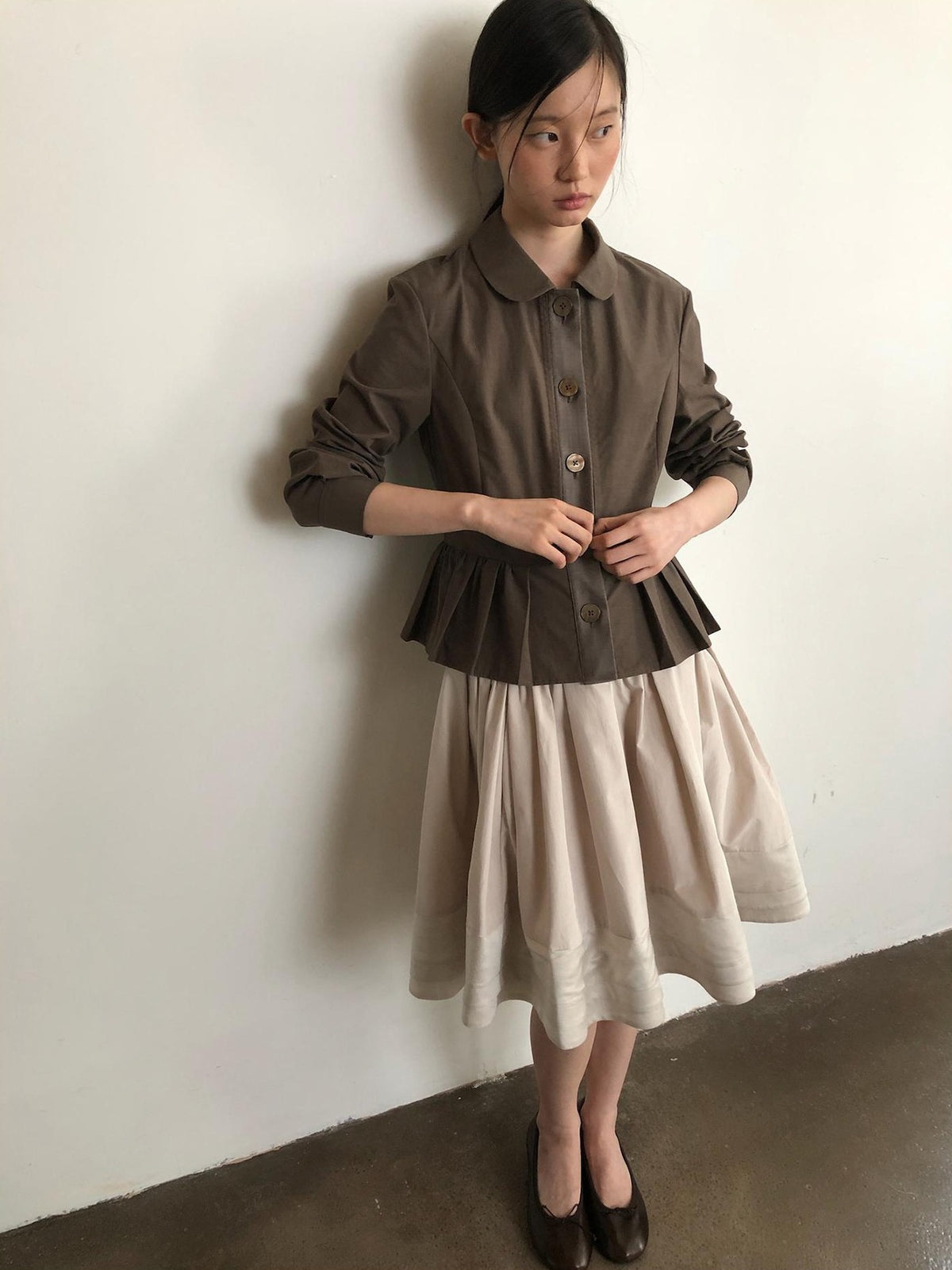 Dorydory Minimalist Lapel Cinched Waist Color Block Women&