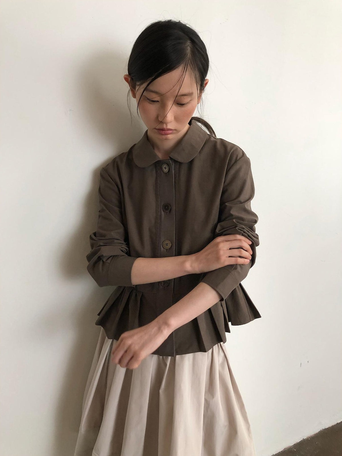 Dorydory Minimalist Lapel Cinched Waist Color Block Women&