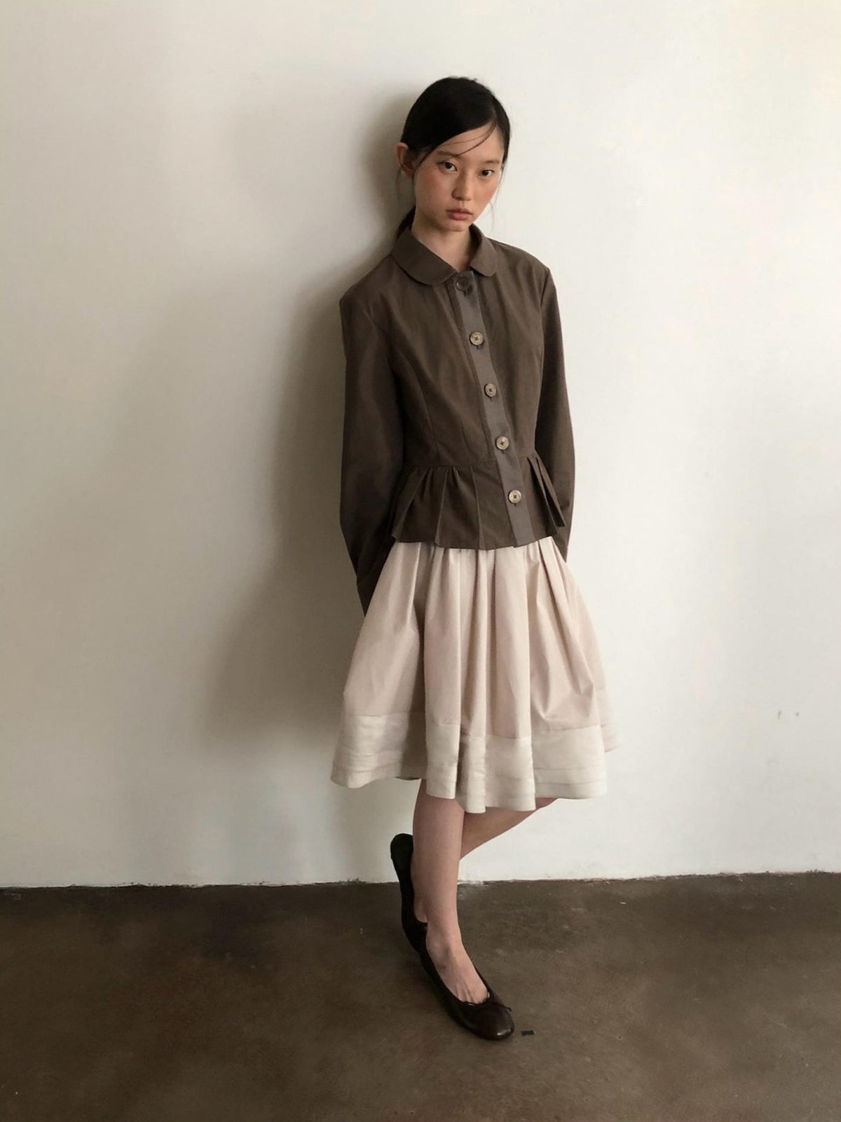Dorydory Minimalist Lapel Cinched Waist Color Block Women&