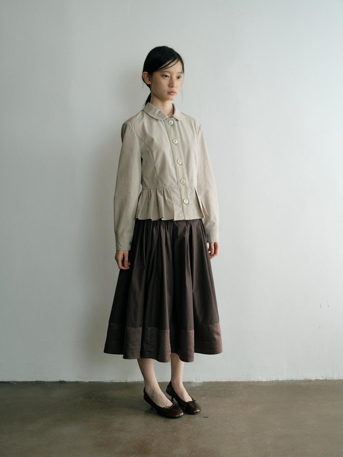 Dorydory Minimalist Lapel Cinched Waist Color Block Women&