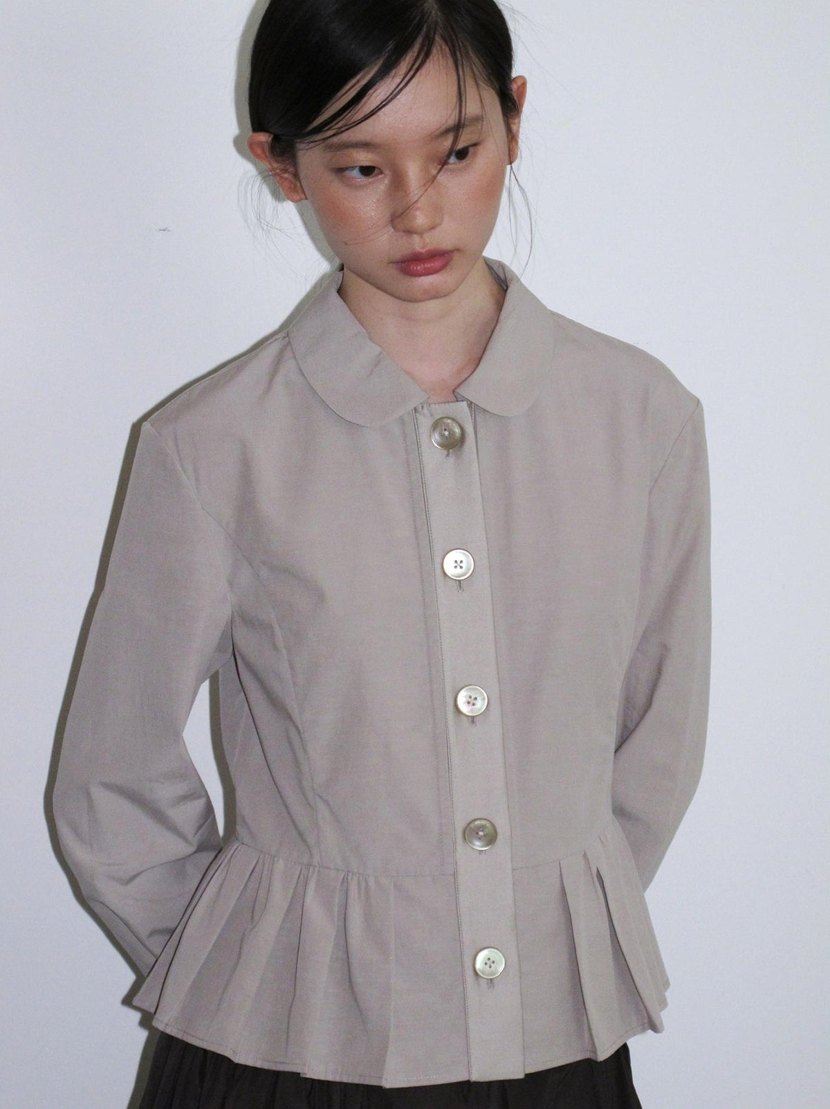 Dorydory Minimalist Lapel Cinched Waist Color Block Women&
