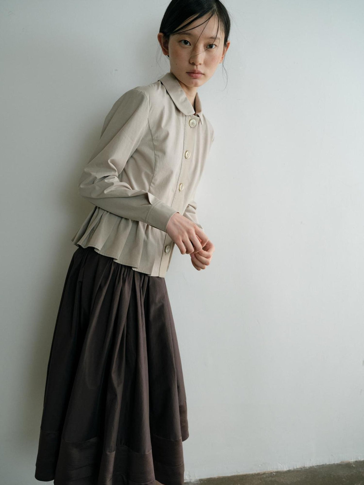 Dorydory Minimalist Lapel Cinched Waist Color Block Women&