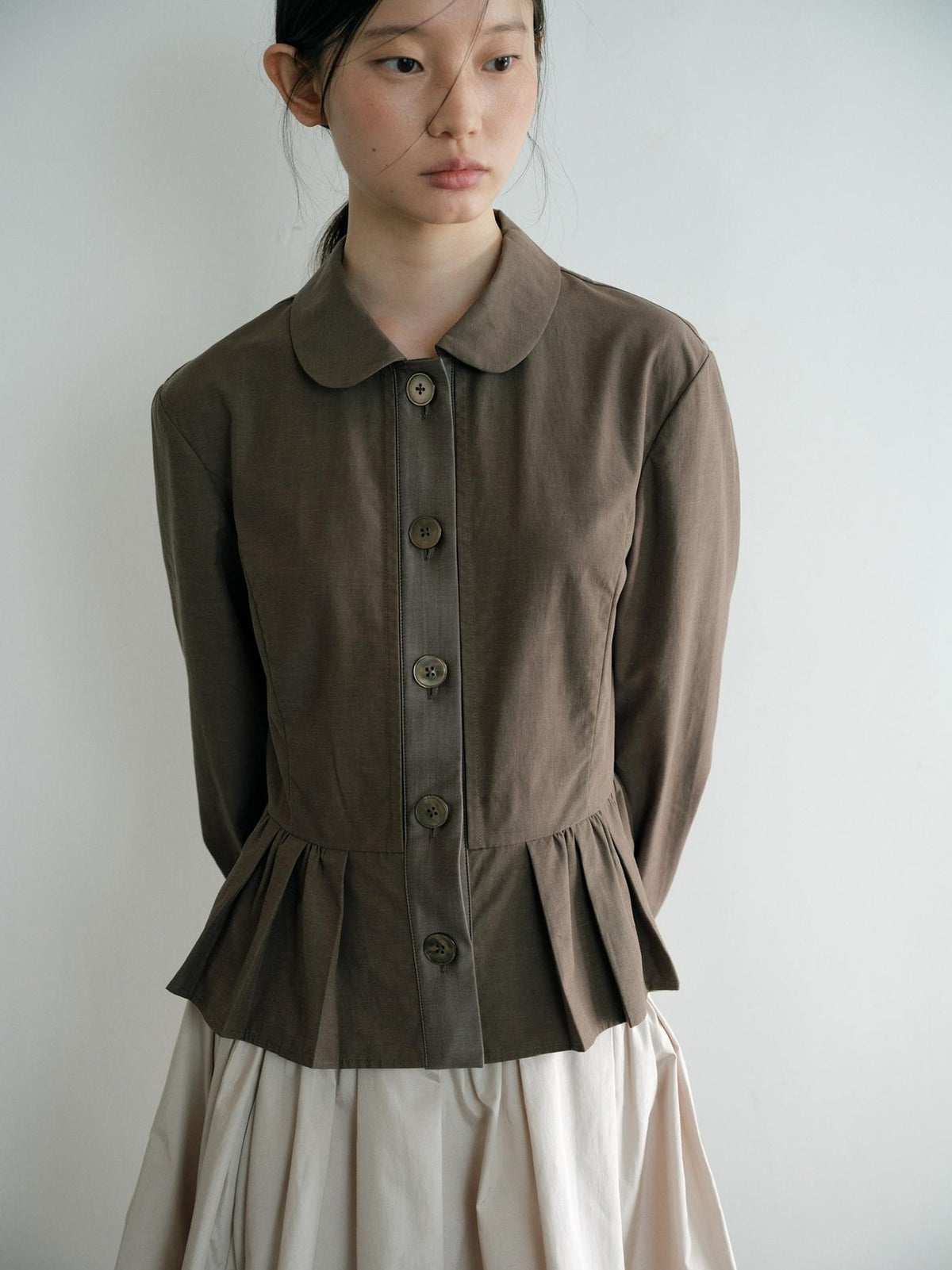 Dorydory Minimalist Lapel Cinched Waist Color Block Women&