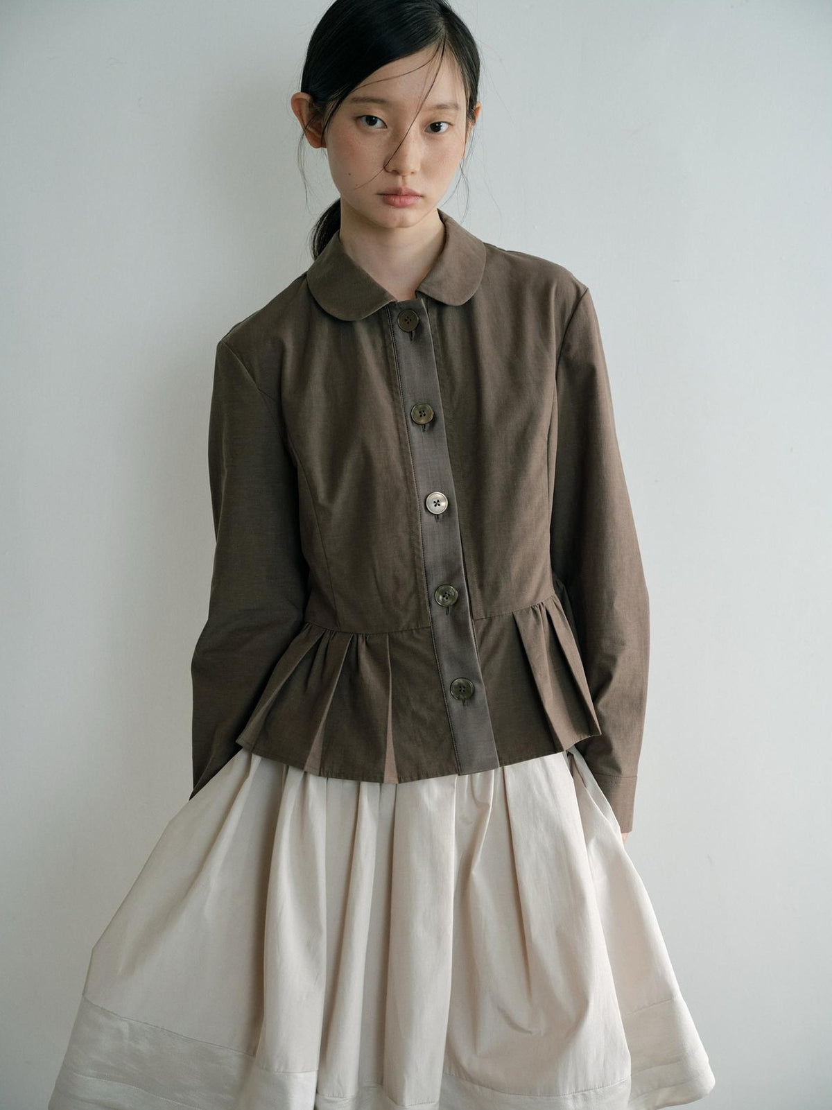 Dorydory Minimalist Lapel Cinched Waist Color Block Women&