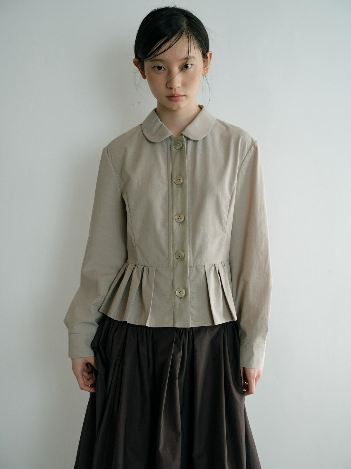 Dorydory Minimalist Lapel Cinched Waist Color Block Women&
