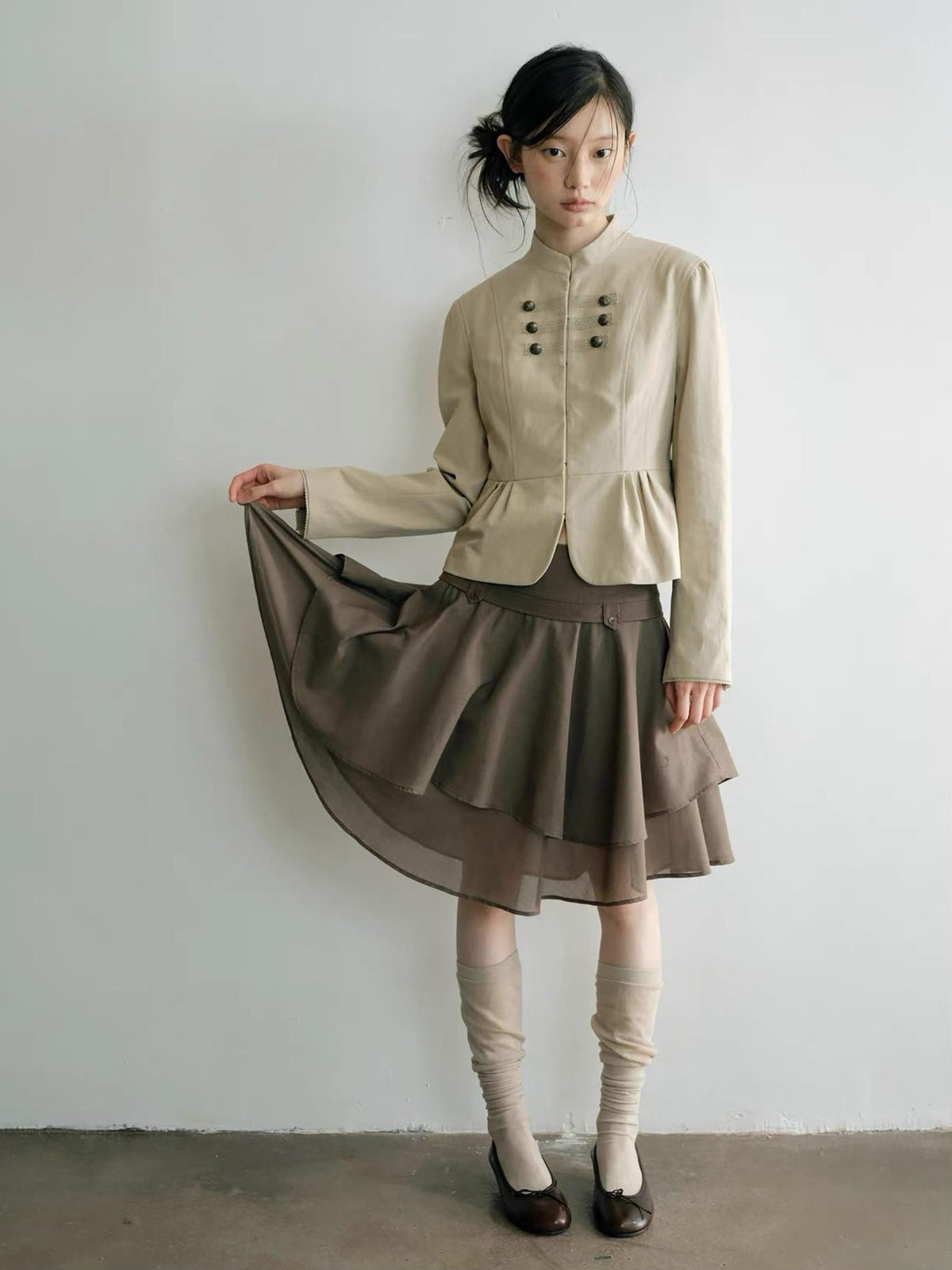 Dorydory Multi Button Stand Collar Women&