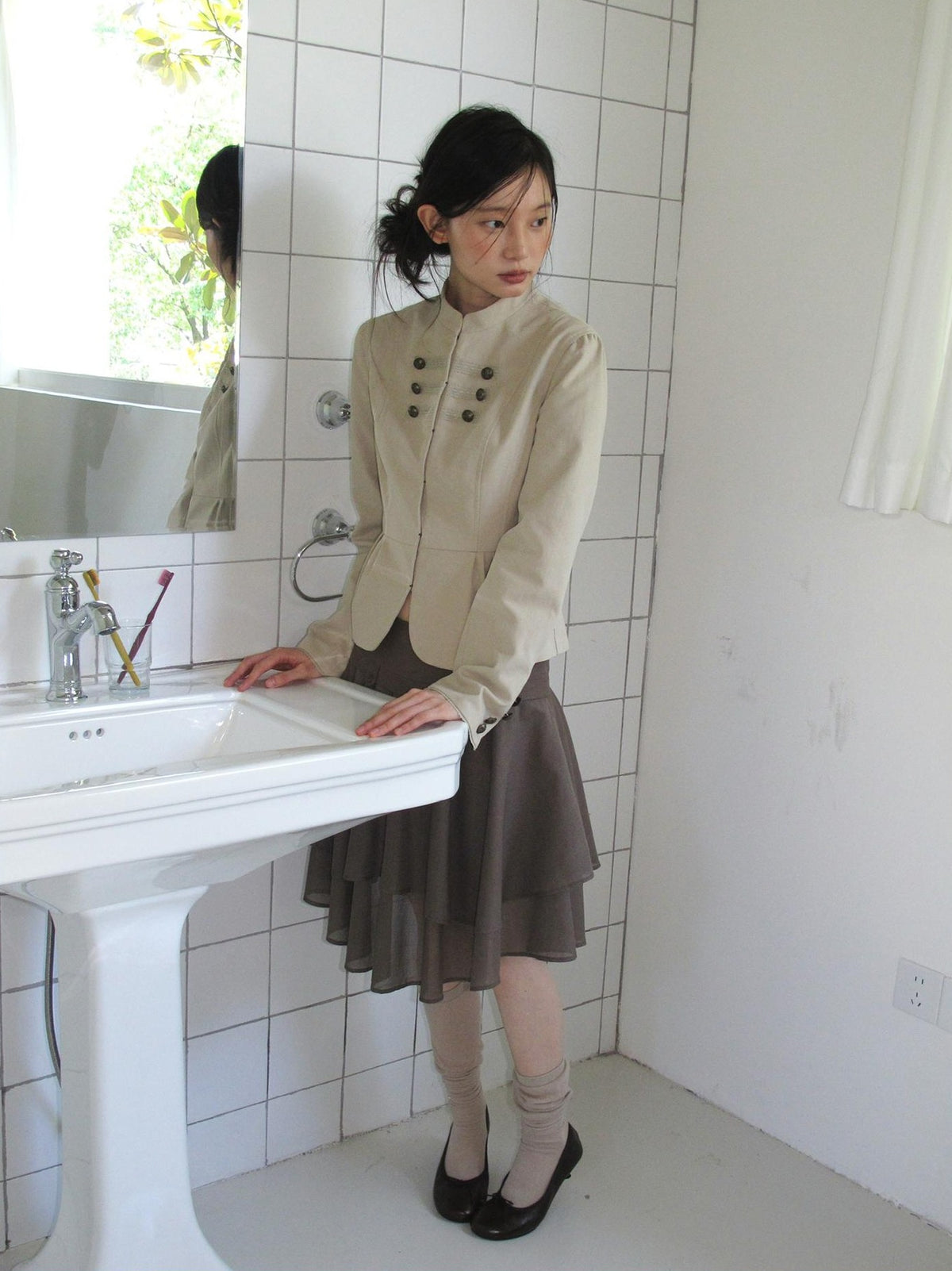 Dorydory Multi Button Stand Collar Women&