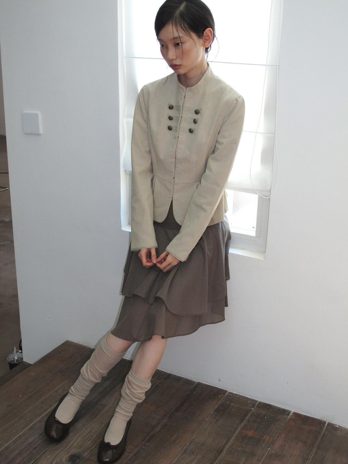 Dorydory Multi Button Stand Collar Women&
