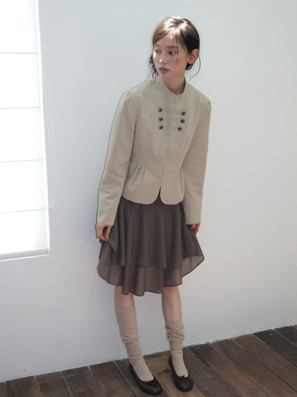 Dorydory Multi Button Stand Collar Women&