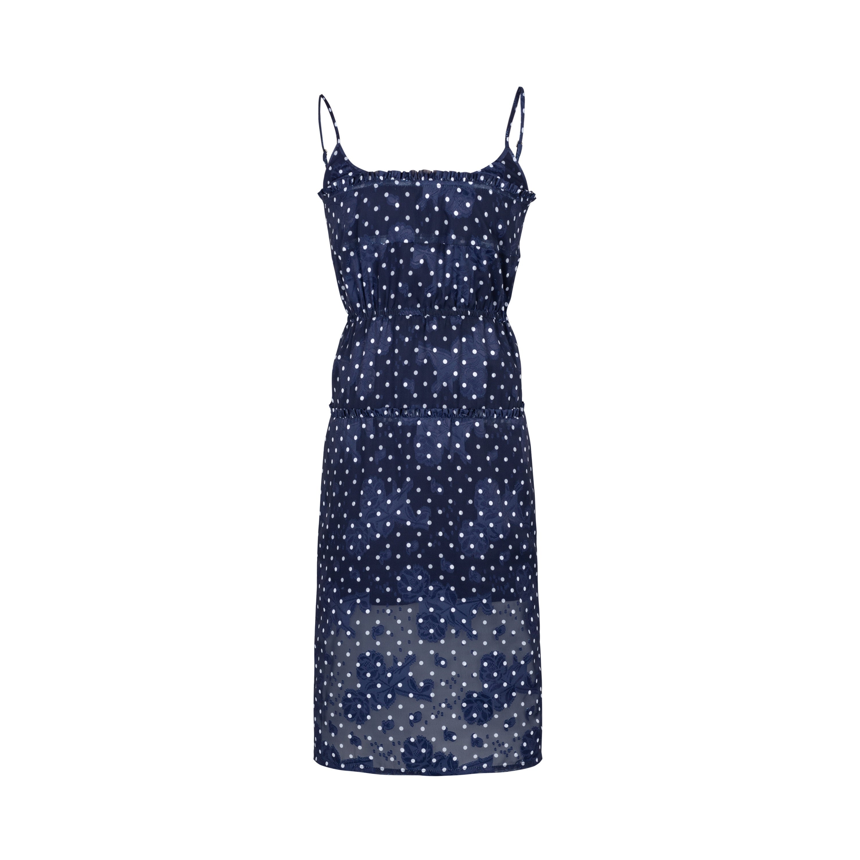 Dorydory_Navy_Polka_Dot_High_Waist_A_Line_French_Women&