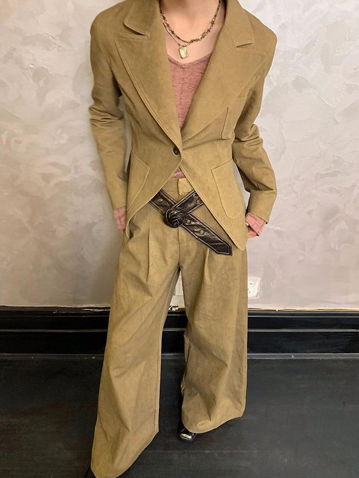 Dorydory New Chinese Style High Waist Wide Leg Cotton Women&