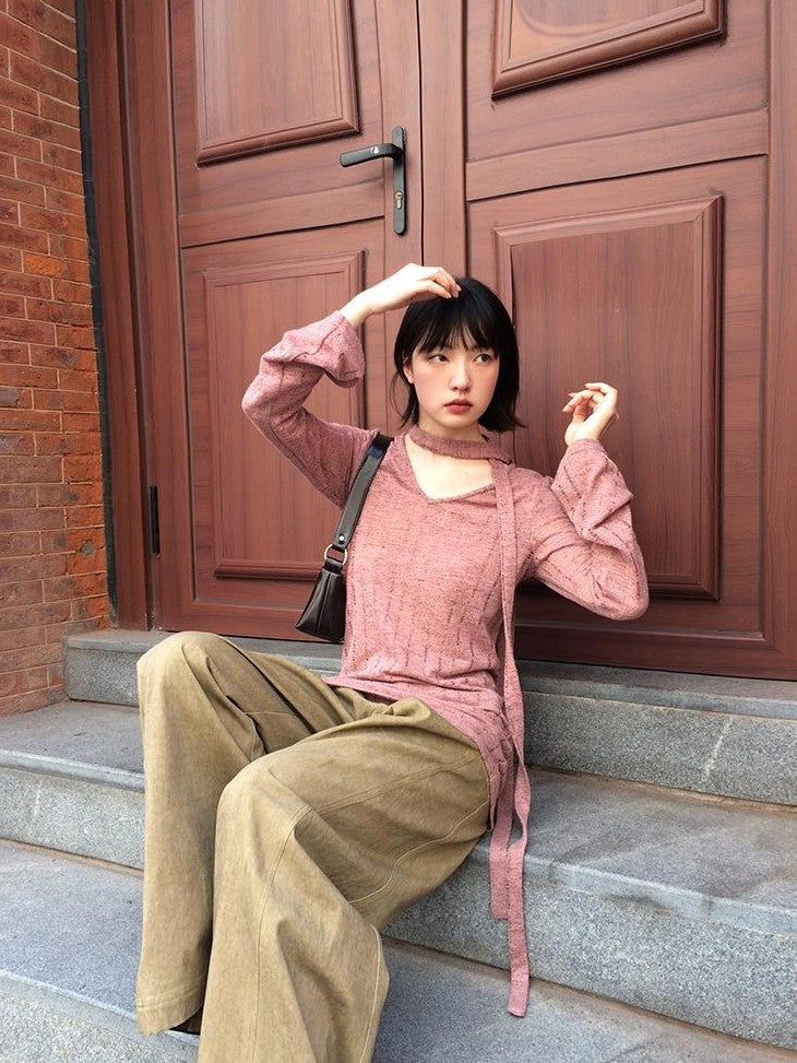 Dorydory New Chinese Style High Waist Wide Leg Cotton Women&