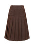 Pleated Side Pocket Midi Skirt