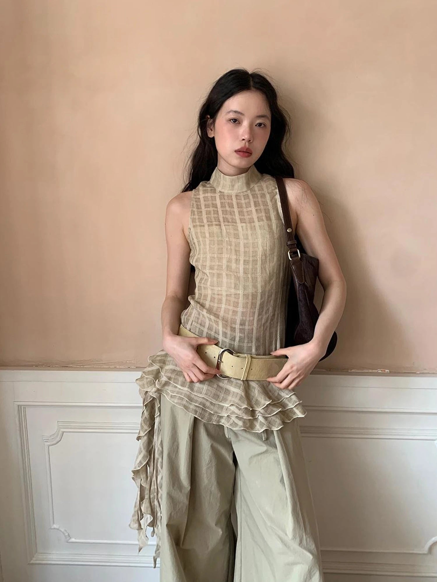 Relaxed Wide Leg Trousers In Soft Cotton Blend