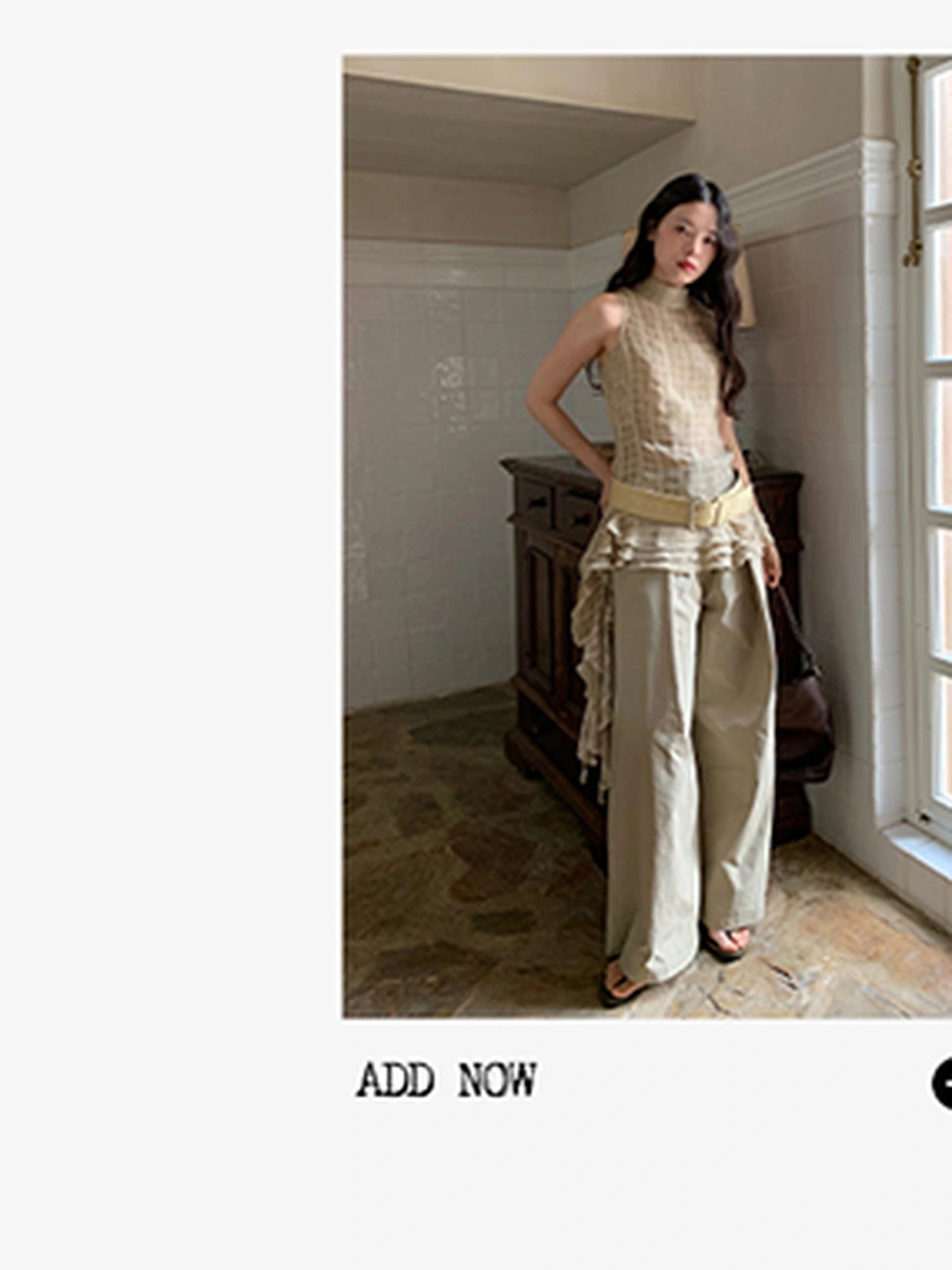 Relaxed Wide Leg Trousers In Soft Cotton Blend