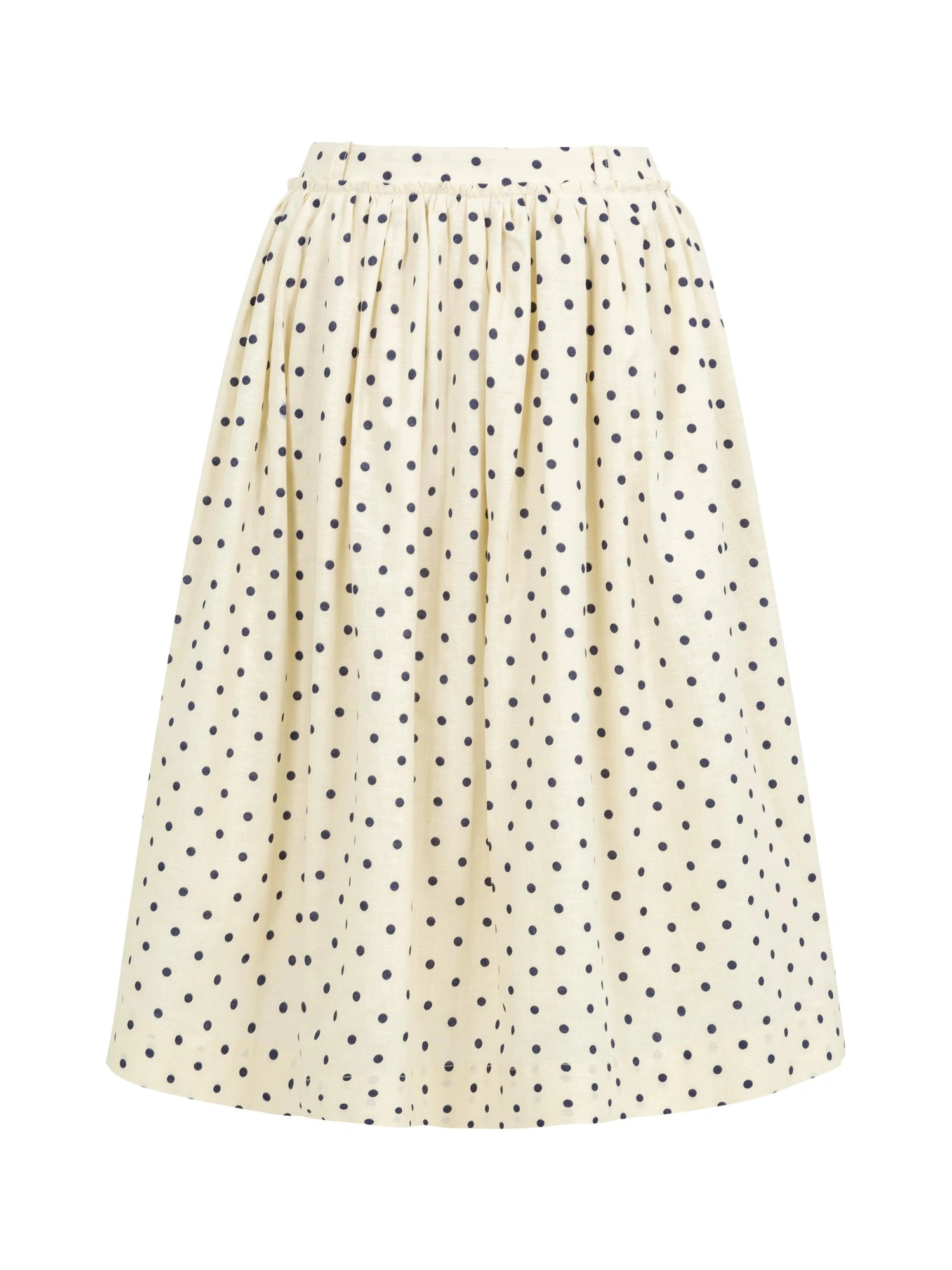 Retro Dot A Line Midi Skirt For Pear Shape