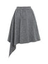 Retro Plaid A Line Midi Skirt With Asymmetrical Hem