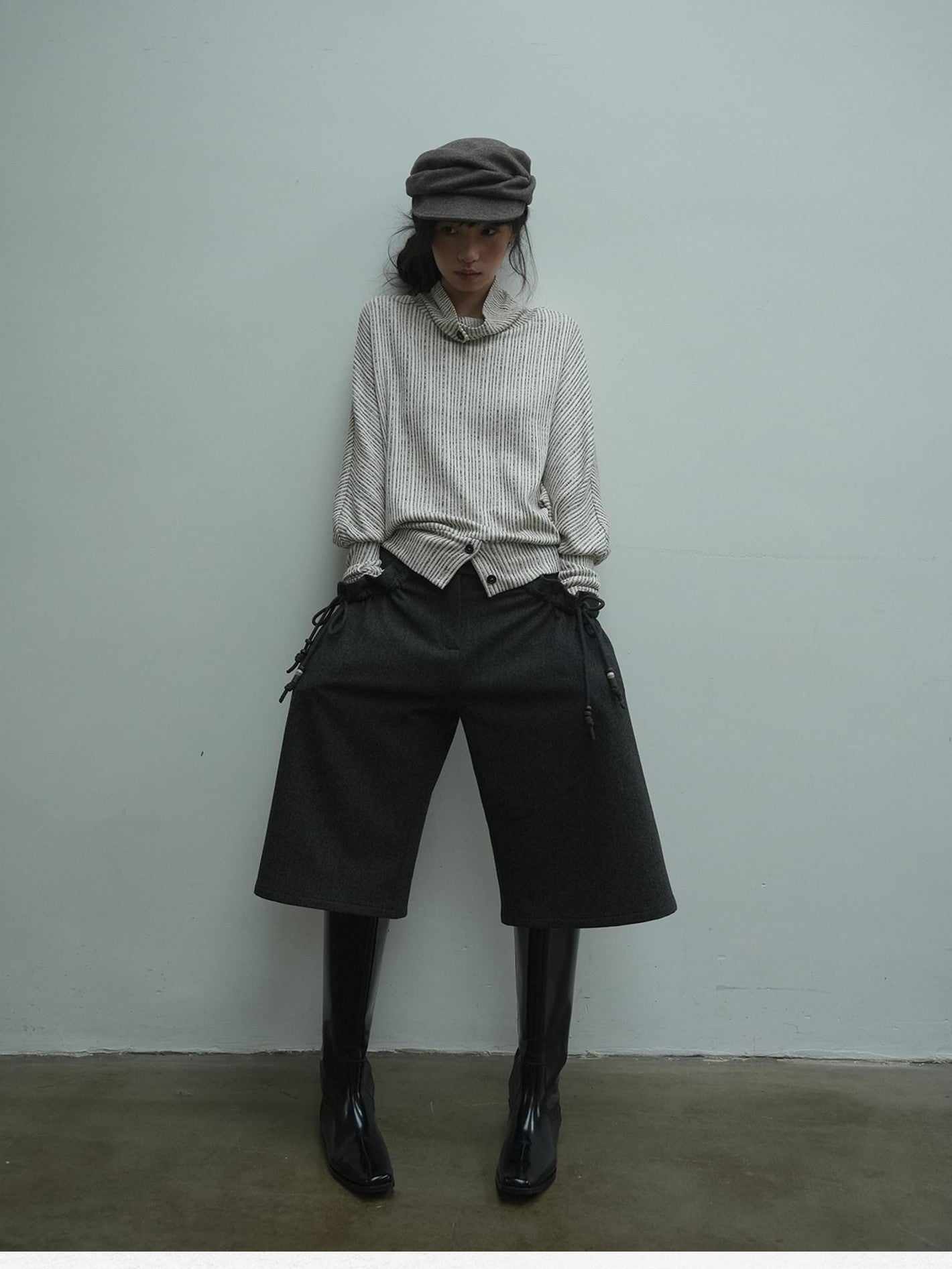 Dorydory Ruffle Hem Drawstring Loose Mid Low Waist Women&
