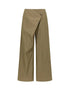 Slant Placket Wide Leg Paper Touch Trousers