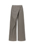 Slant Placket Wide Leg Paper Touch Trousers