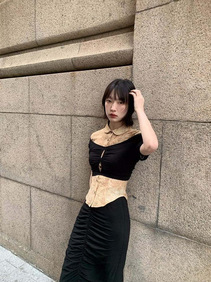 Dorydory Slim Chinese Style Cinched Waist Women&