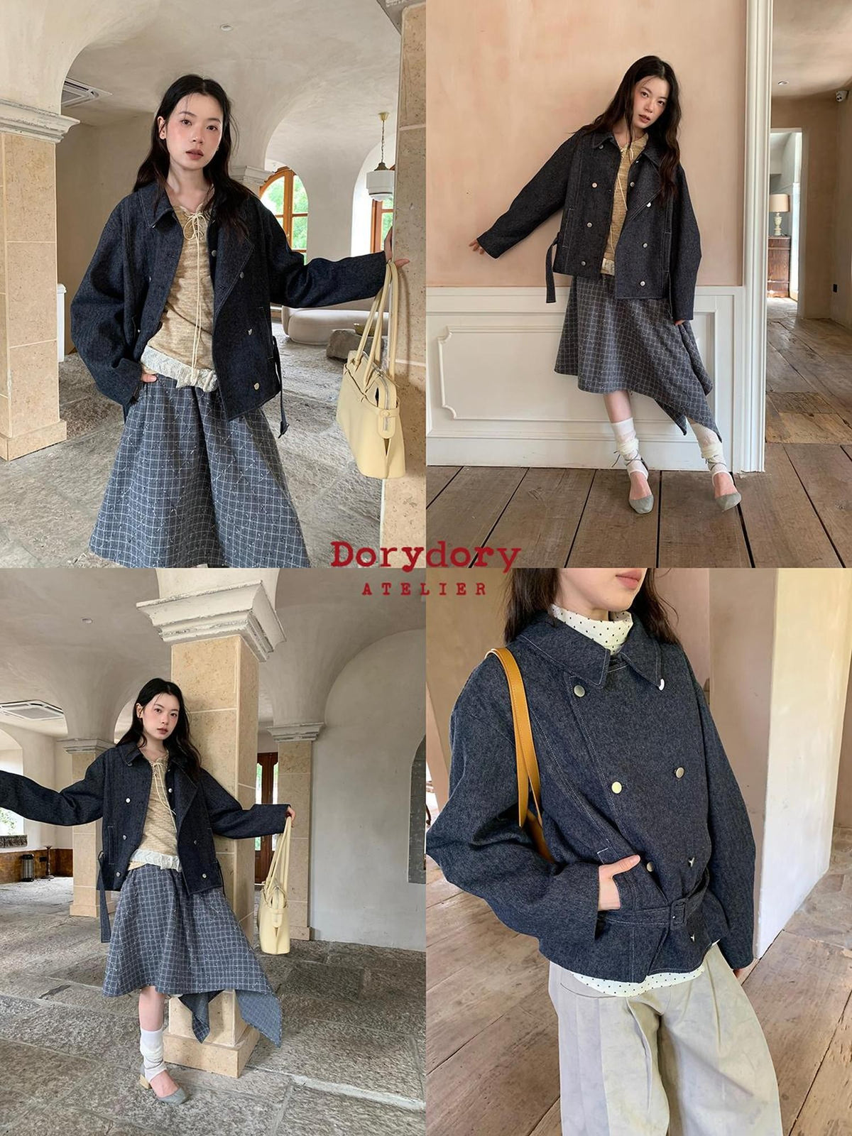 Dorydory Solid Color Double Breasted Linen Cotton Women&