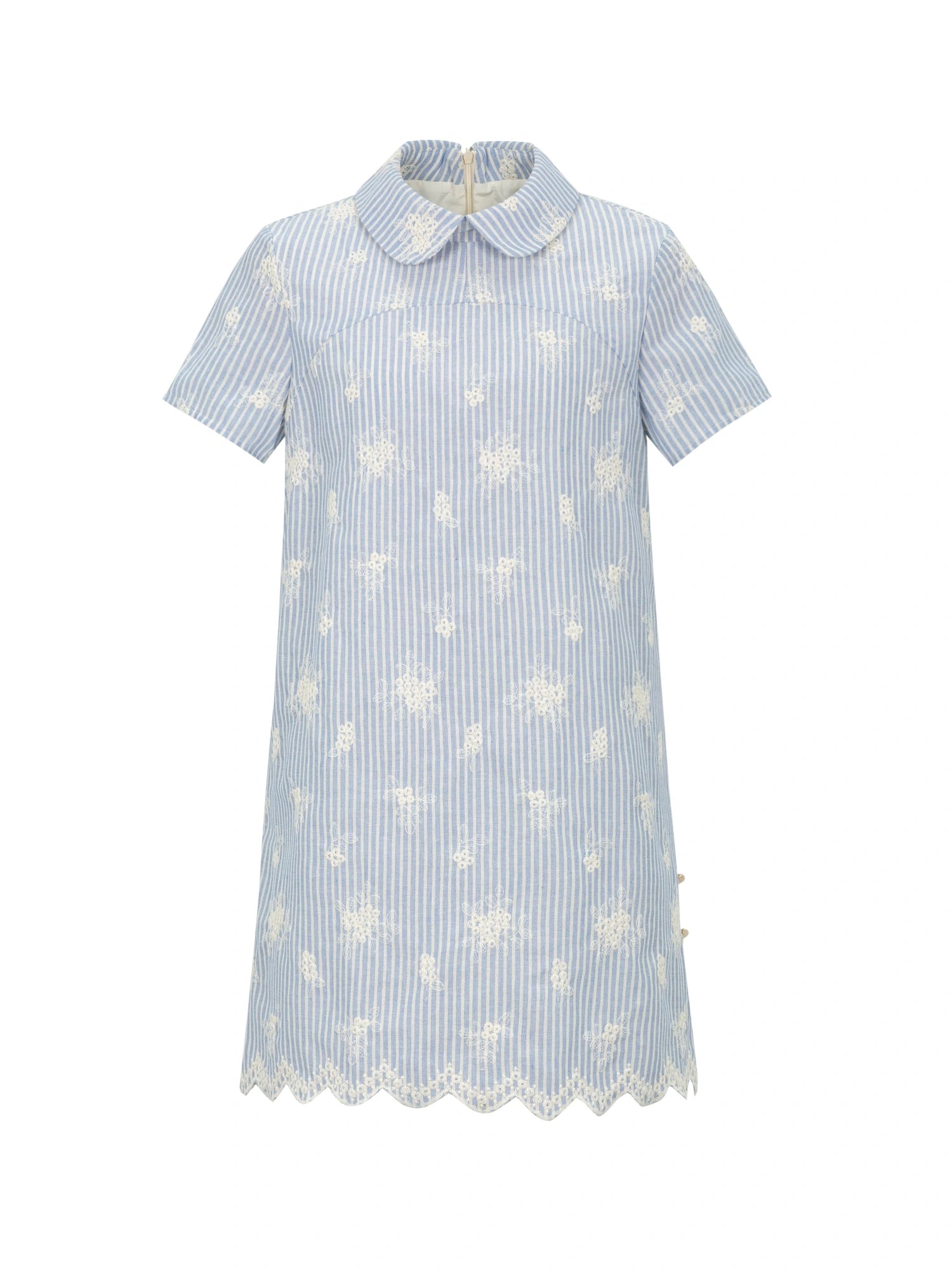 Striped Jacquette Cheongsam V-neck Dress