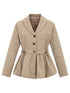 Textured Boucle Blazer With Waist Tie