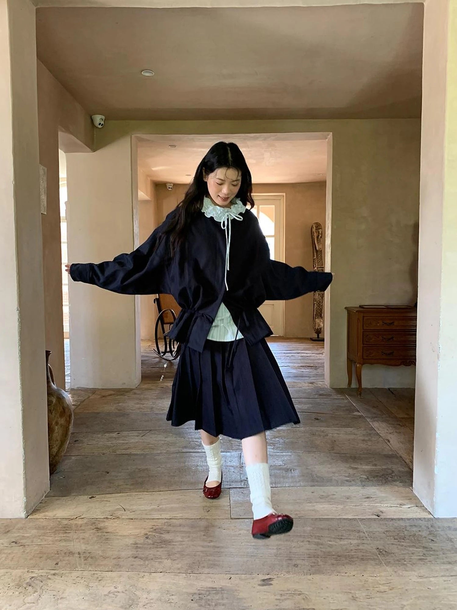 Textured Hem Short Trench Coat