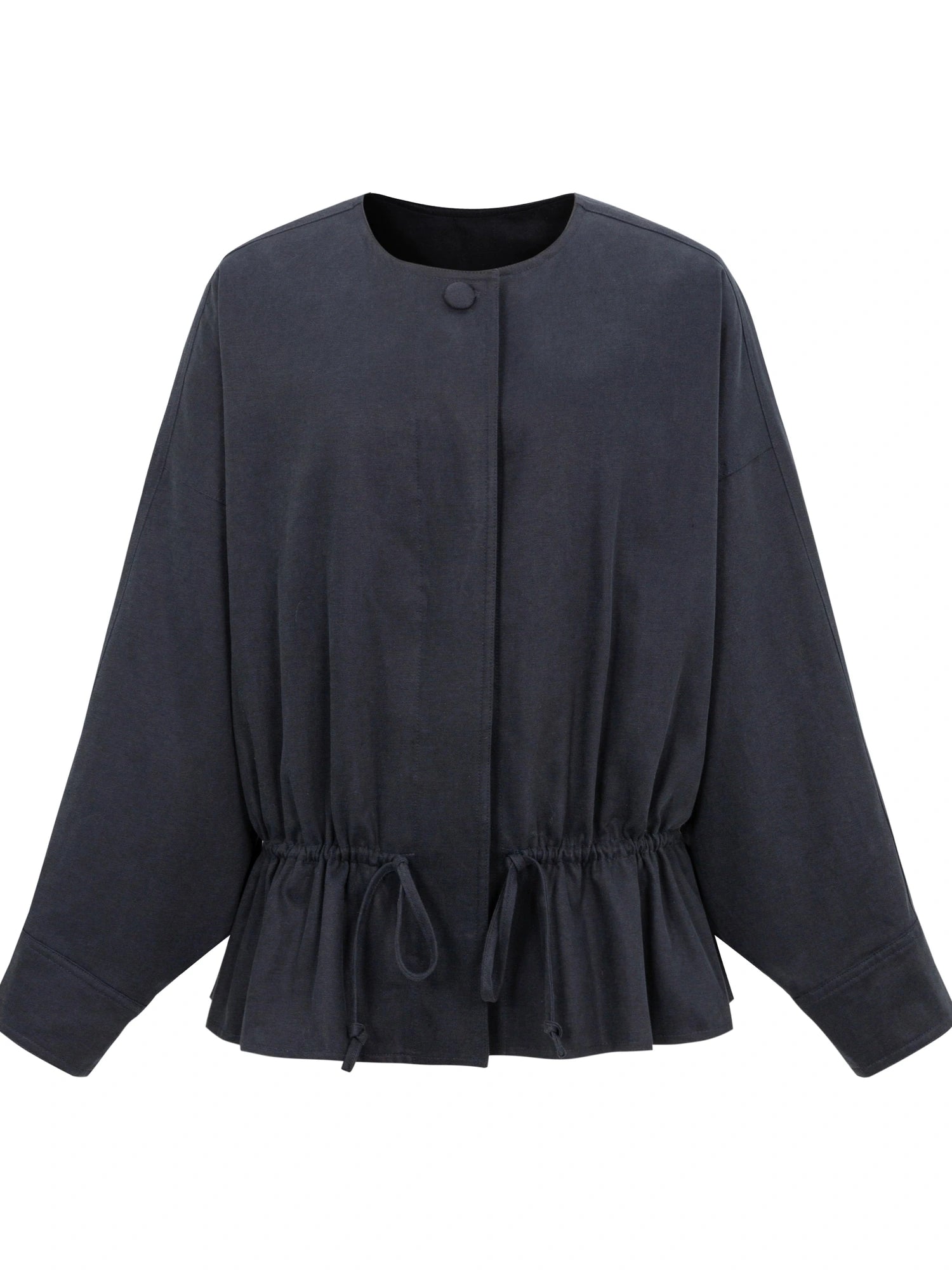 Textured Hem Short Trench Coat