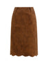 Textured Hollow Wave Hem A Line Skirt