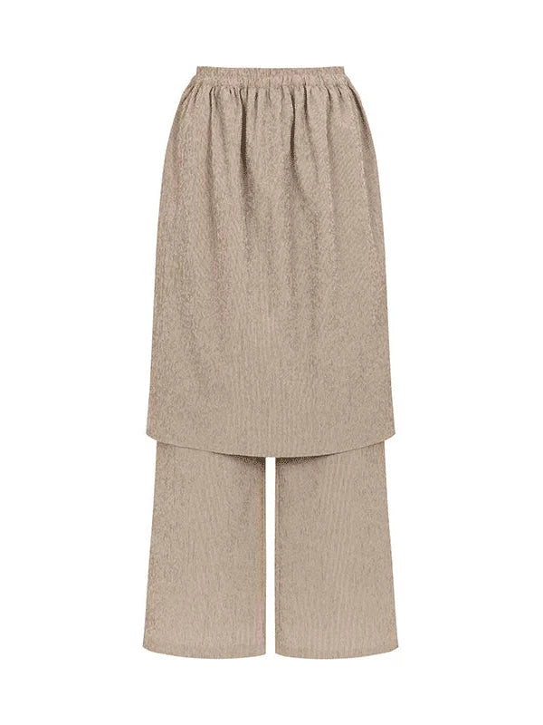 Textured Stripe Wide Leg Paper Feel Culottes