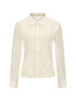 Textured Waist Defining Blouse With Peter Pan Collar