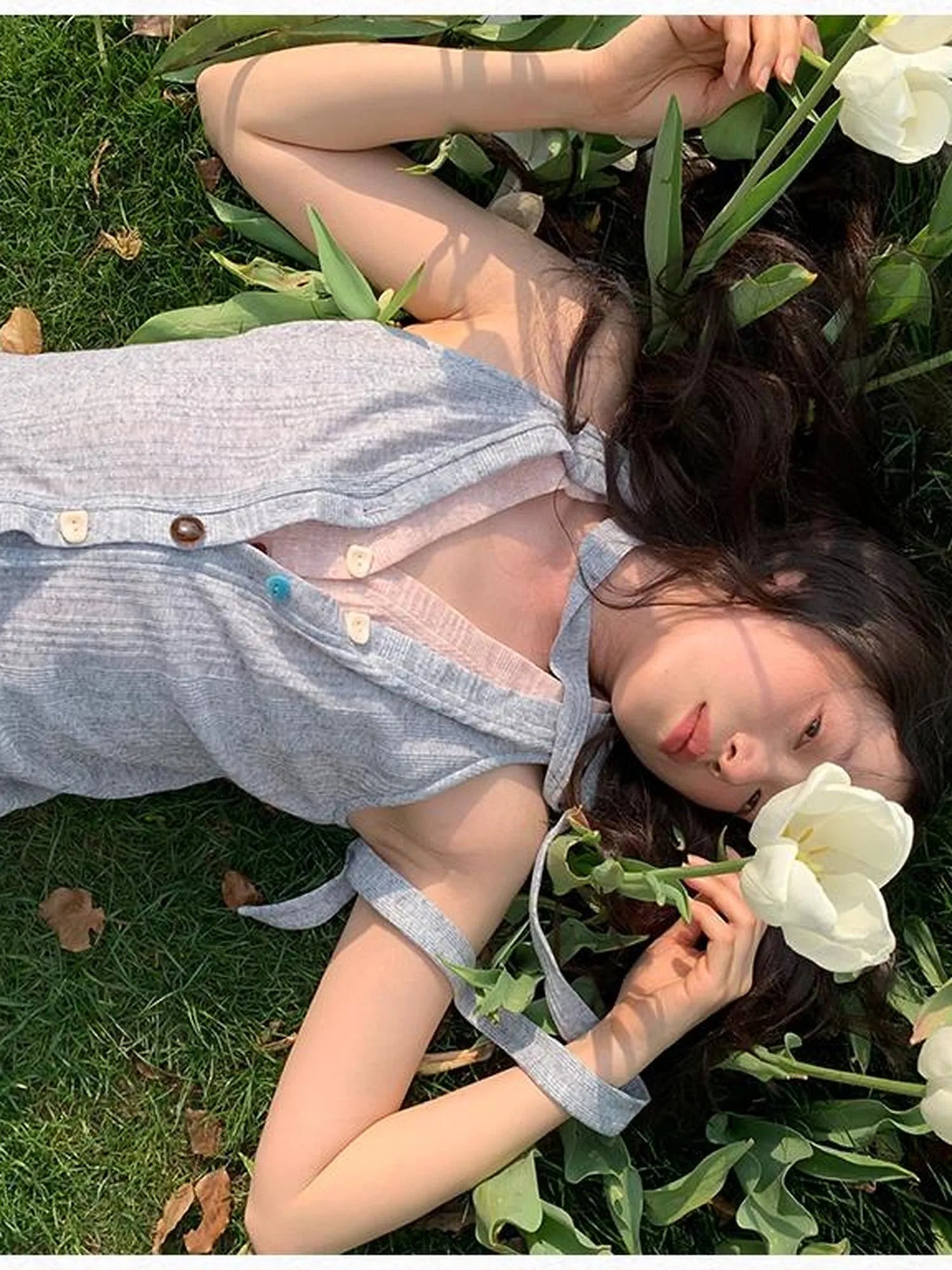 V-Neck Striped Textured Camisole Top