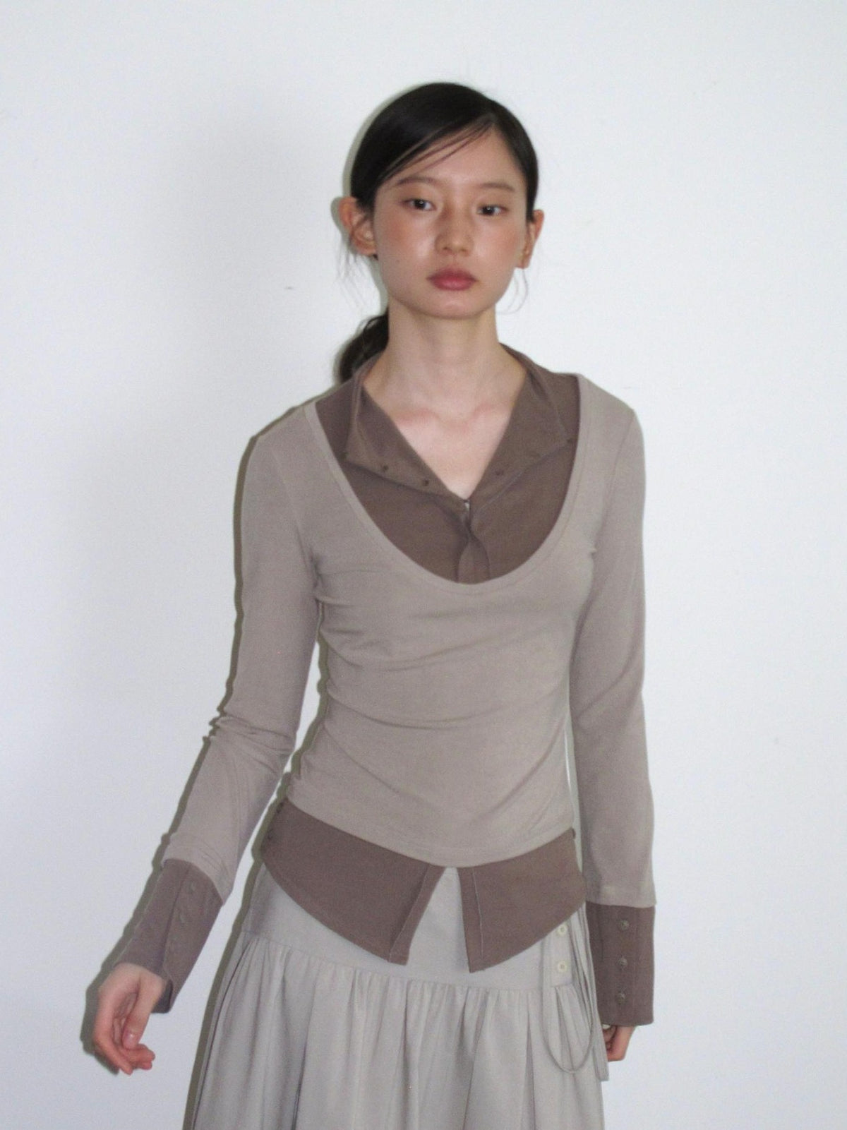 Dorydory V-neck Color Block Women&
