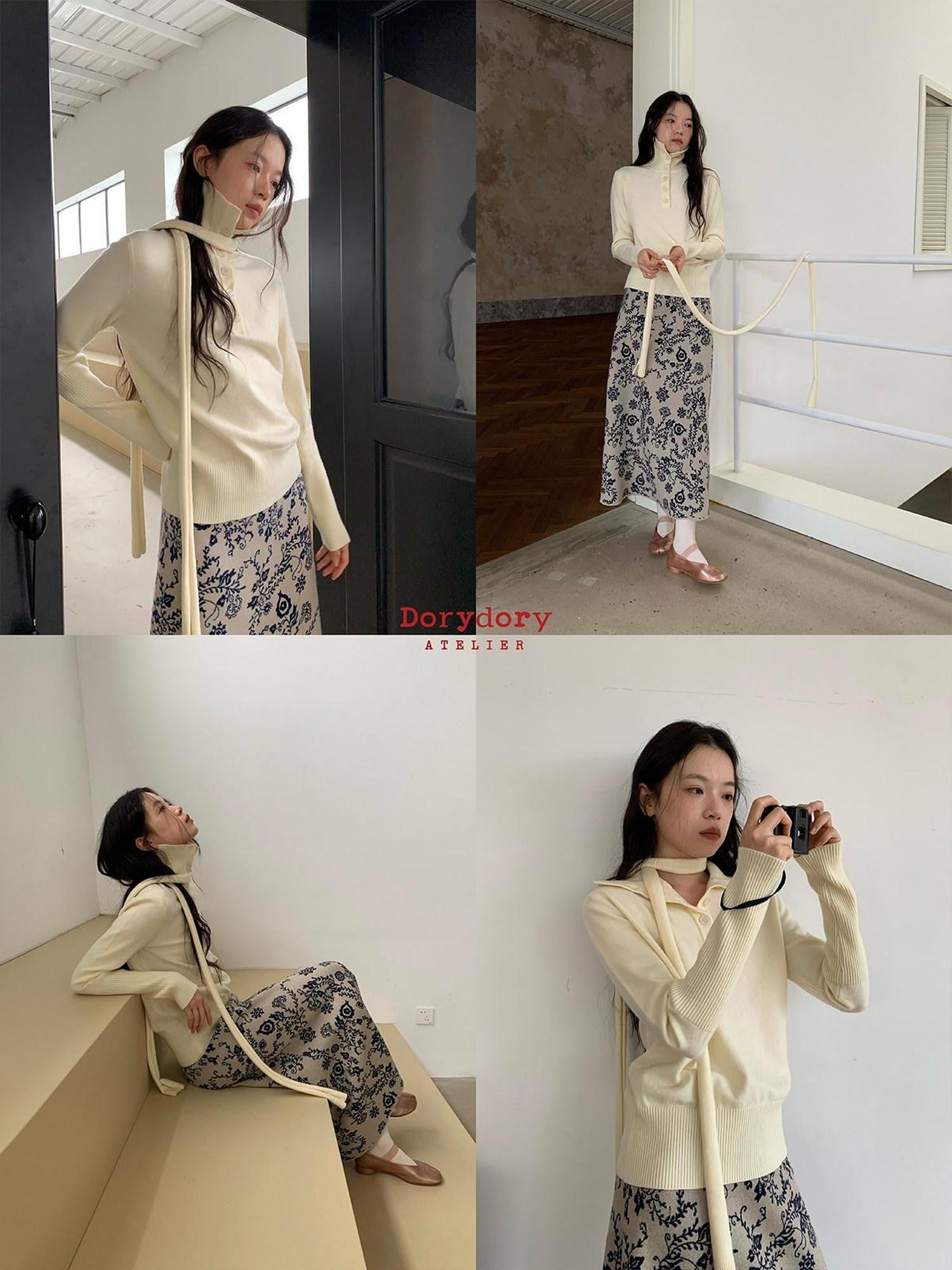 Dorydory Versatile Turtleneck Knit Pullover Women&