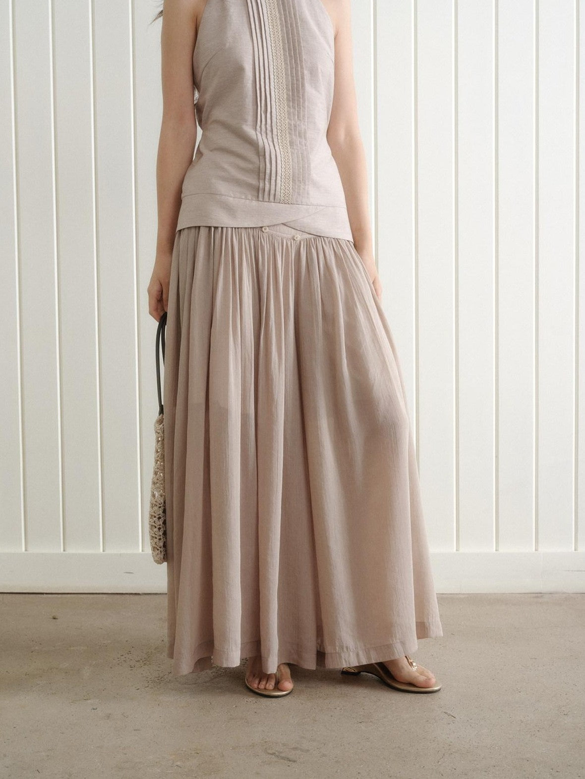 Dorydory Vintage A Line Draped Wide Leg Slimming Solid Women&