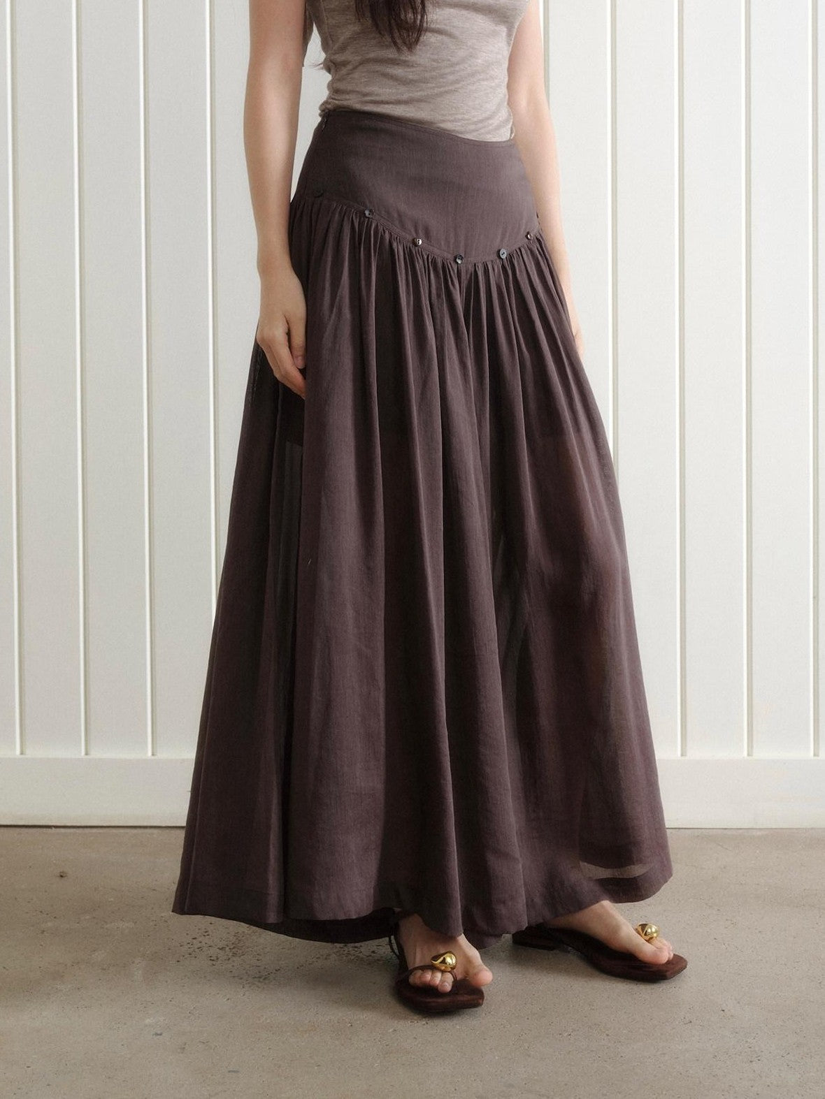 Dorydory Vintage A Line Draped Wide Leg Slimming Solid Women&