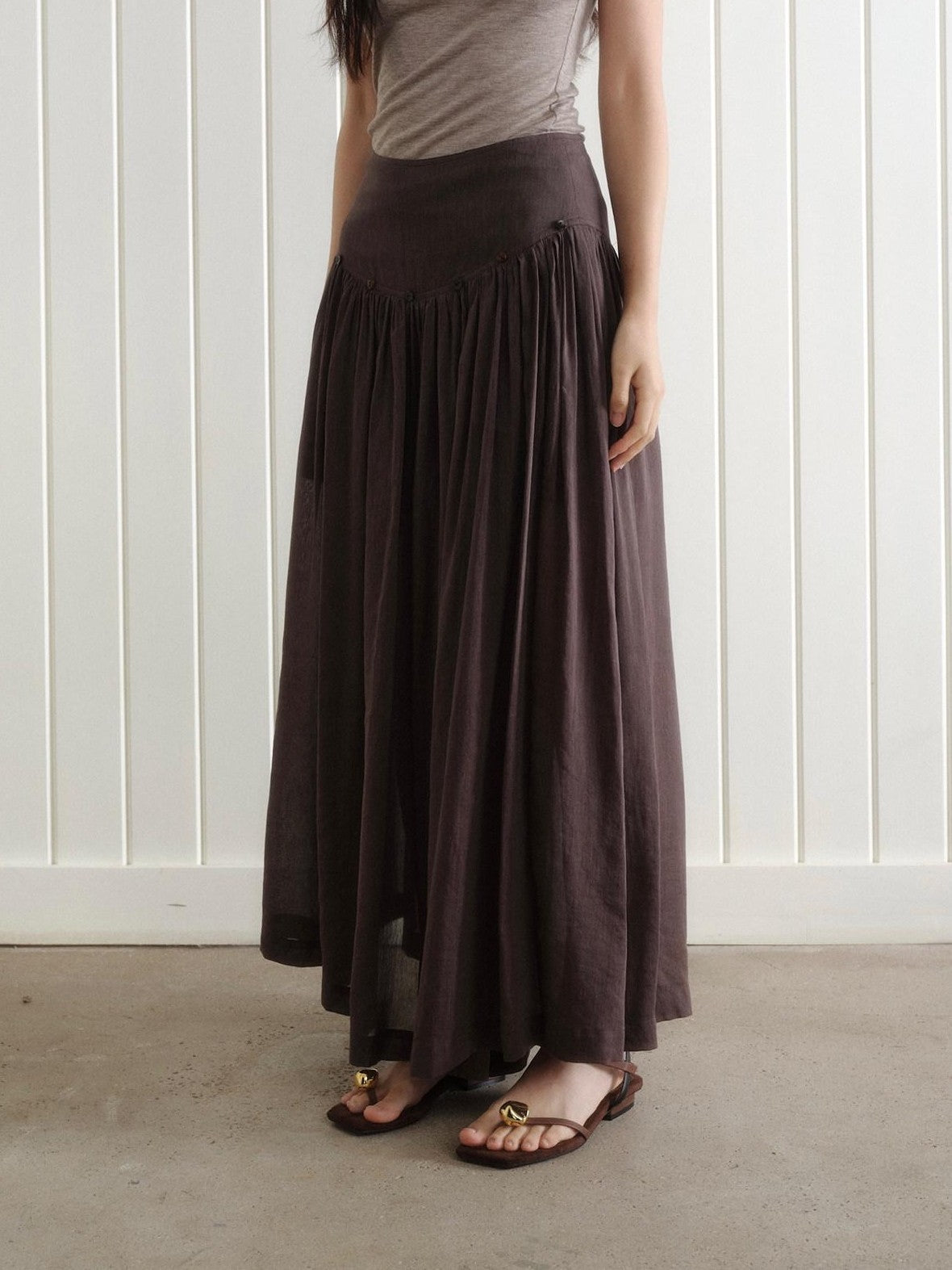 Dorydory Vintage A Line Draped Wide Leg Slimming Solid Women&