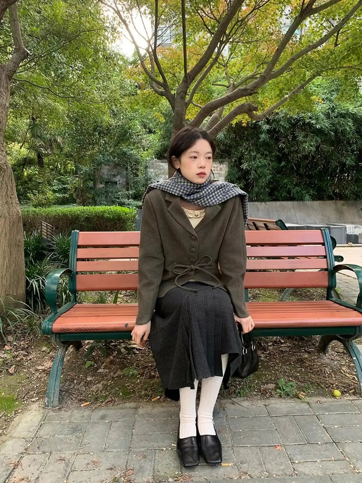 Vintage Dory Dory Lace Up Waist Cropped Blazer