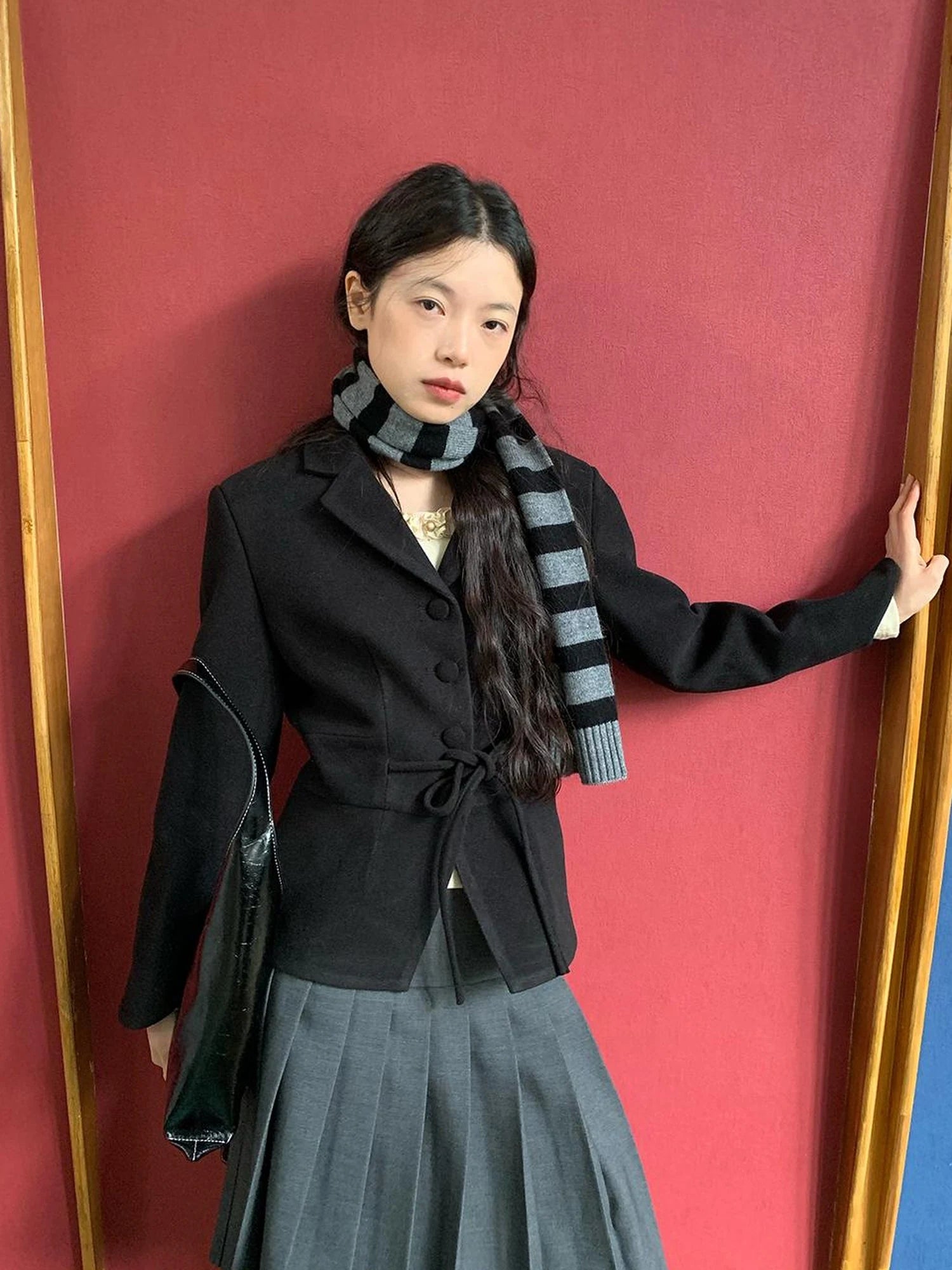 Vintage Dory Dory Lace Up Waist Cropped Blazer