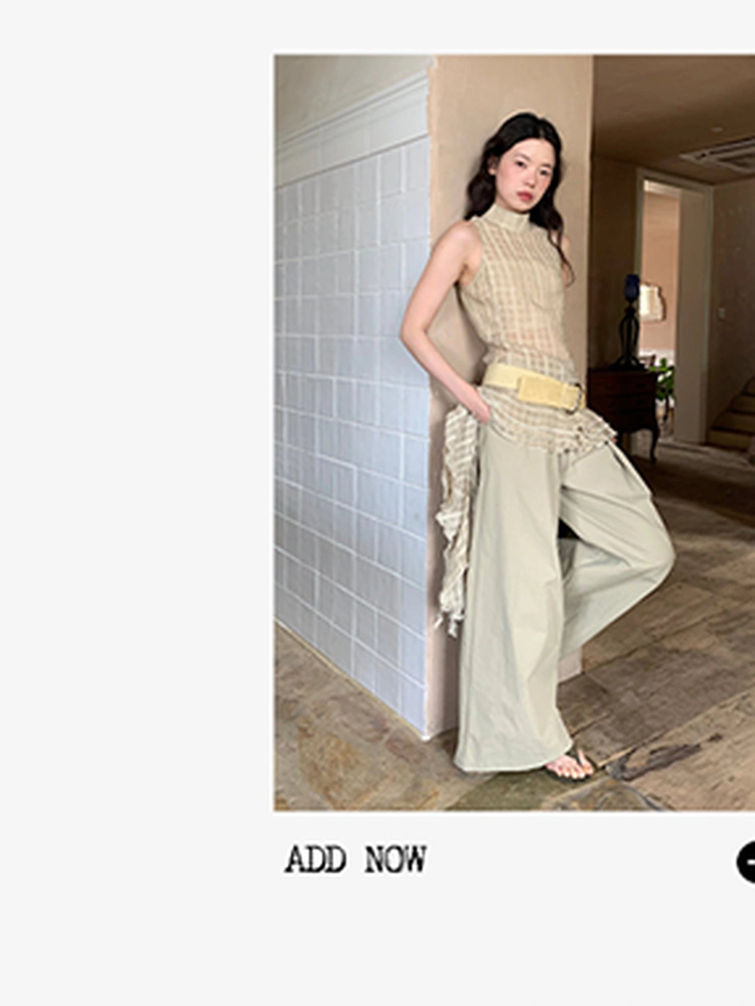 Vintage Lace Trim Checked Bustier Top