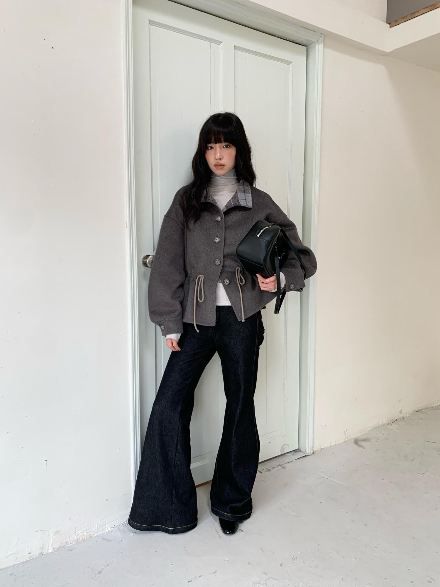 Dorydory Vintage Micro Flare Slim Low Rise Stretch Women&